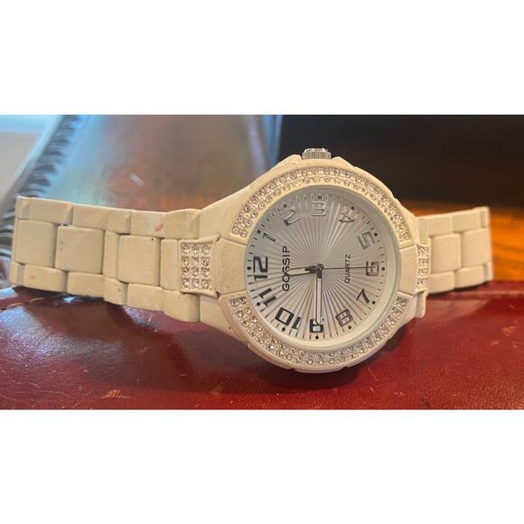 Women's 42mm Gossip Watch, Resin Covered Metal Band, Crystal Accents - Picture 2 of 3